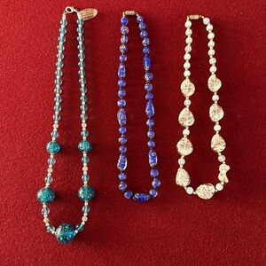 Murano Glass trio of necklaces. Like new! One of them still has the tag on it.